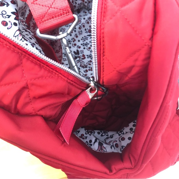 Vera Bradley Performance Twill Weekender Travel Carry-On Bag Duffle Red luggage - Picture 5 of 11